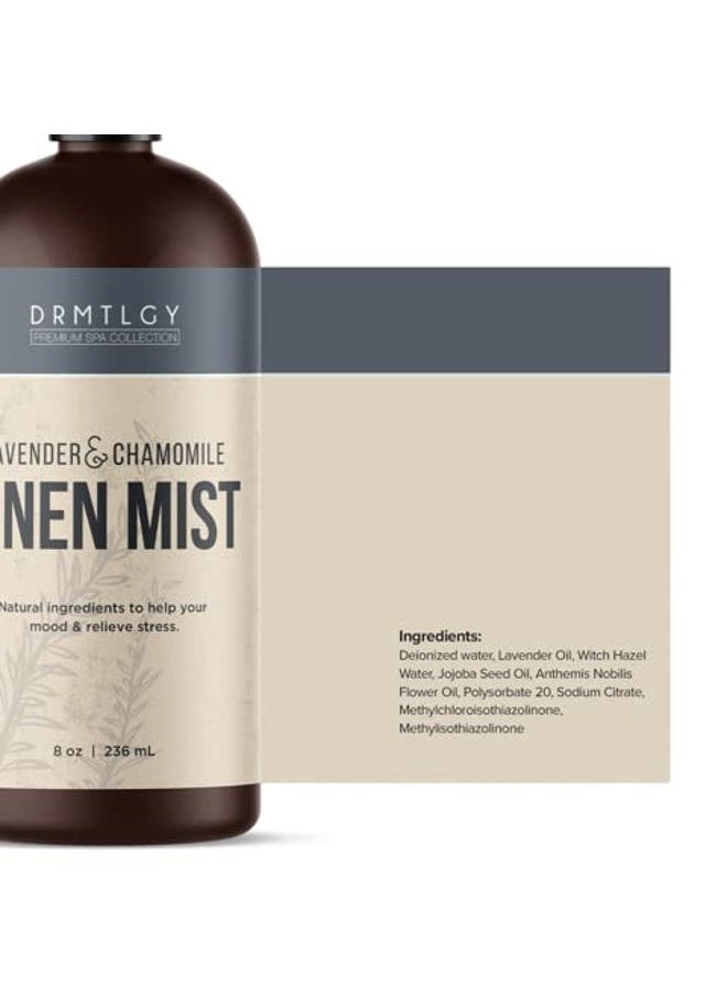 DRMTLGY Natural Lavender Linen Mist and Room Spray. Pure Lavender Essential Oil and Chamomile Pillow Spray, and Fabric Aromatherapy Spray, 8 oz  - Image 2
