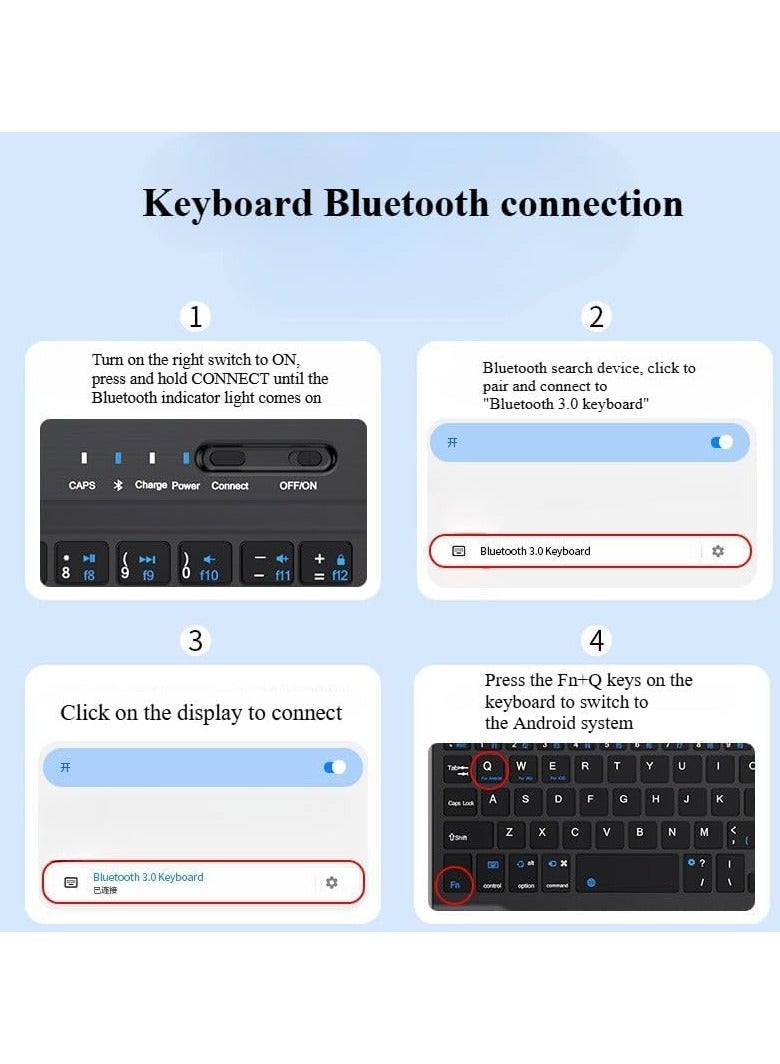 General Wireless Keyboard Compatible with Samsung Galaxy Z Fold 6 5G, Bluetooth Keyboard Wireless Connection Leather Case and Pen for Z Fold 6  - Image 3