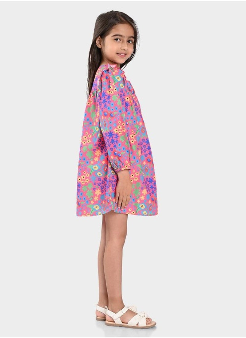 Regular Fit Printed Mutli Cotton Dresses For Girls Round Neck Flat Collar Pull On 100 % Cotton - pzsku/ZAE5463A2D2B1F6E6354CZ/45/_/1740301316/a7ef5425-9fc8-4a90-a51a-f66e3fe59bbb