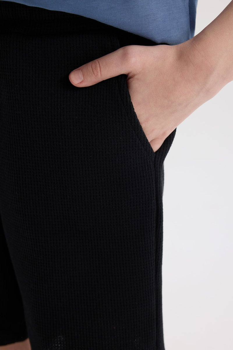 DeFacto Black Boy Boy Waffle Shorts Casual - Image 4