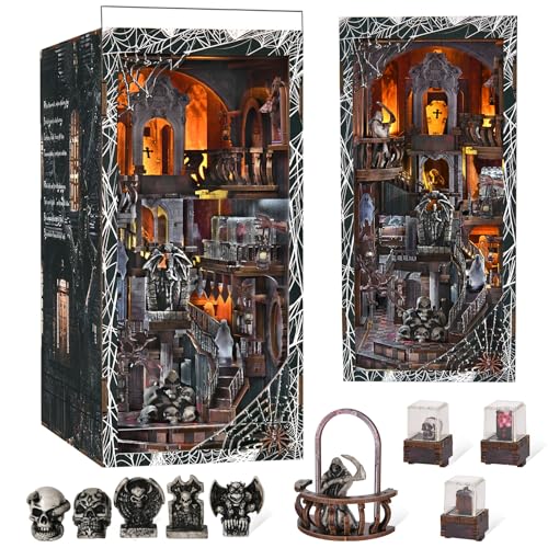MiniCity Book Nook Kit DIY Miniature Dollhouse Kit 3D Puzzles for Adults Tiny House Mini Home Craft Bookshelf Nook Puzzle Book Decor Gifts for Teenagers Book Lovers Haunting Relics - Image 1