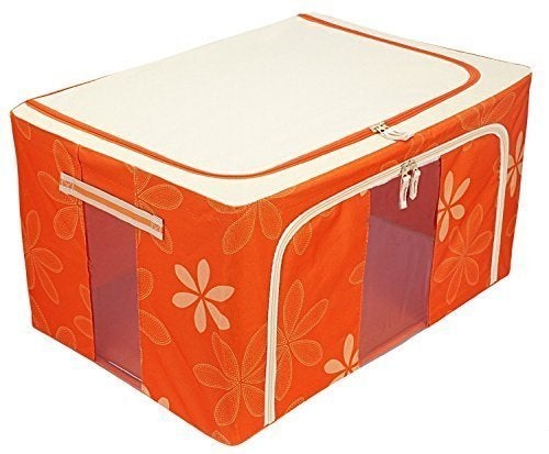 Homies Homies foldable floral print Rectangular Shape Steel Frame Under bed Closet Organizer 1 Piece size 51 L X 41 B X 33 H cms  - Image 1