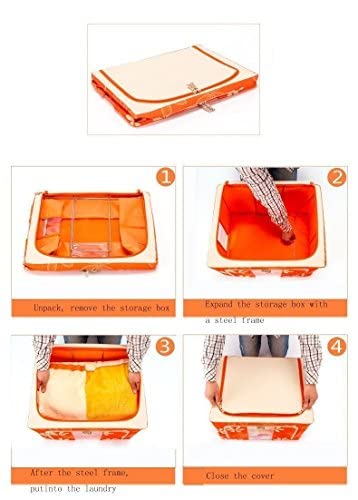 Homies Homies foldable floral print Rectangular Shape Steel Frame Under bed Closet Organizer 1 Piece size 51 L X 41 B X 33 H cms  - Image 4