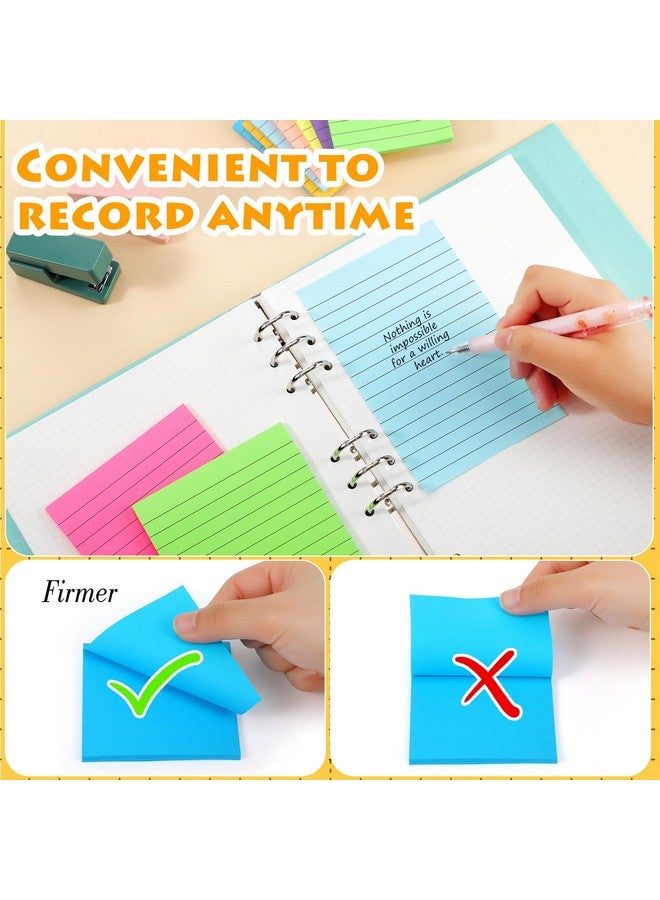 Yexiya 64 Pcs Lined Sticky Notes Self Stick Notes with Lines Bright Assorted Colors Sticky Notes for Home Office Products Post Memos, 1920 Sheets(4 x 6 Inch, 3 x 3 Inch,Multi Color) - Image 5