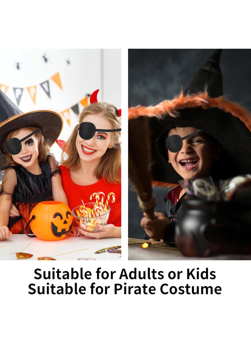 2PCS Eye Patch, 3D Adjustable Eye Patches, Amblyopia Lazy Eye Patches for Left or Right Eyes for Adults and Kids (Black)