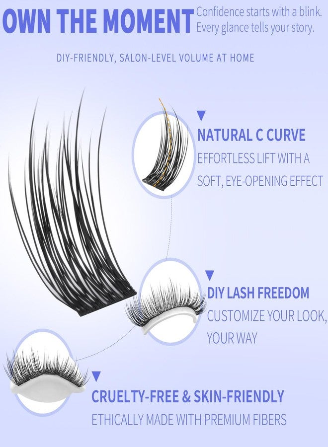 Kiromiro Wispy Lash Clusters Natural Cluster Eyelash Extensions 10-16mm Natural Lash Clusters with Thin Band Fairy Eyelash Clusters Soft DIY Cluster Lash Extensions 132pcs - Image 5