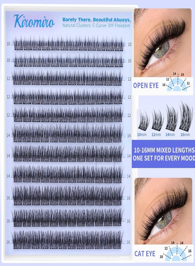 Kiromiro Wispy Lash Clusters Natural Cluster Eyelash Extensions 10-16mm Natural Lash Clusters with Thin Band Fairy Eyelash Clusters Soft DIY Cluster Lash Extensions 132pcs - Image 2