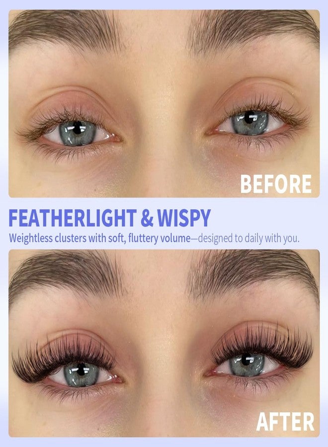 Kiromiro Wispy Lash Clusters Natural Cluster Eyelash Extensions 10-16mm Natural Lash Clusters with Thin Band Fairy Eyelash Clusters Soft DIY Cluster Lash Extensions 132pcs - Image 3