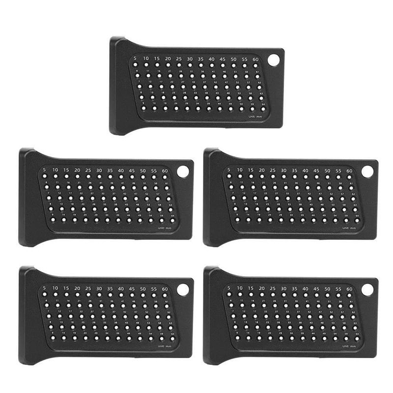 Anodized Black Aluminum Alloy Woodworking Hole Ruler 5PCS Precision Measuring Tool for Carpentry DIY - Image 1