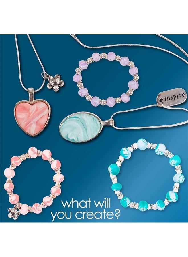 Hapinest Make Your Own Clay Jewelry Arts and Crafts Kit for Girls Gifts Ages 8 9 10 11 12 Teen Years Old and Up - 3 Bracelets and 3 Necklaces - Image 4