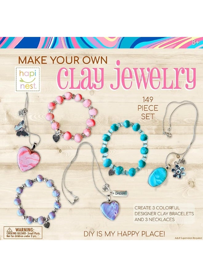Hapinest Make Your Own Clay Jewelry Arts and Crafts Kit for Girls Gifts Ages 8 9 10 11 12 Teen Years Old and Up - 3 Bracelets and 3 Necklaces - Image 5