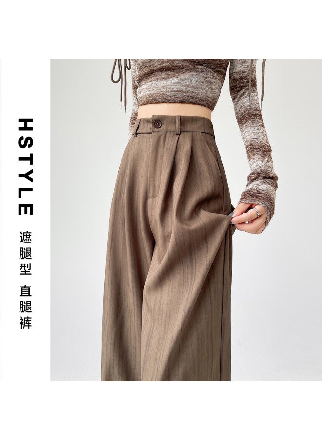 Hstyle Women's Winter Wide-leg Suit Pants - High Waist Slimming, Premium Stretch, Thickened Straight-leg Casual Trousers With Elegant Drape - Image 2
