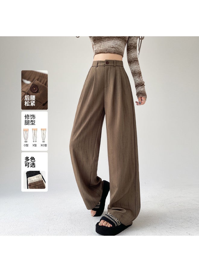 Hstyle Women's Winter Wide-leg Suit Pants - High Waist Slimming, Premium Stretch, Thickened Straight-leg Casual Trousers With Elegant Drape - Image 5