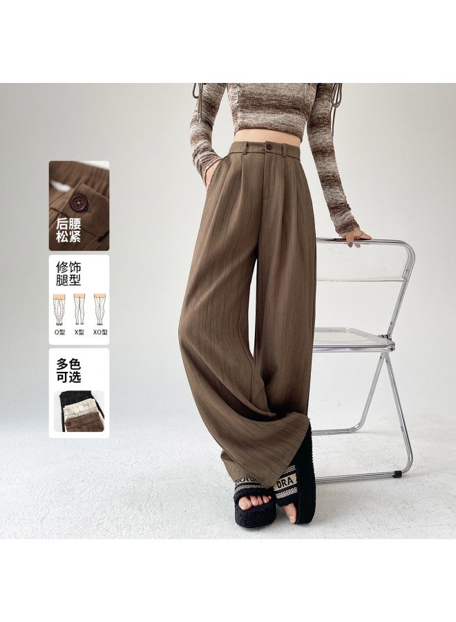 Hstyle Women's Winter Wide-leg Suit Pants - High Waist Slimming, Premium Stretch, Thickened Straight-leg Casual Trousers With Elegant Drape - Image 4