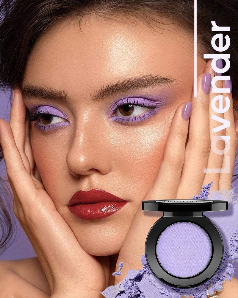 HOOMUSS Single Purple Eyeshadow Matte Handmade Pressed Eyeshadow Powder Palette Long Lasting With No Creasing High Pigmented Intense Color Purple Eye Shadow (Lavender) - Image 2
