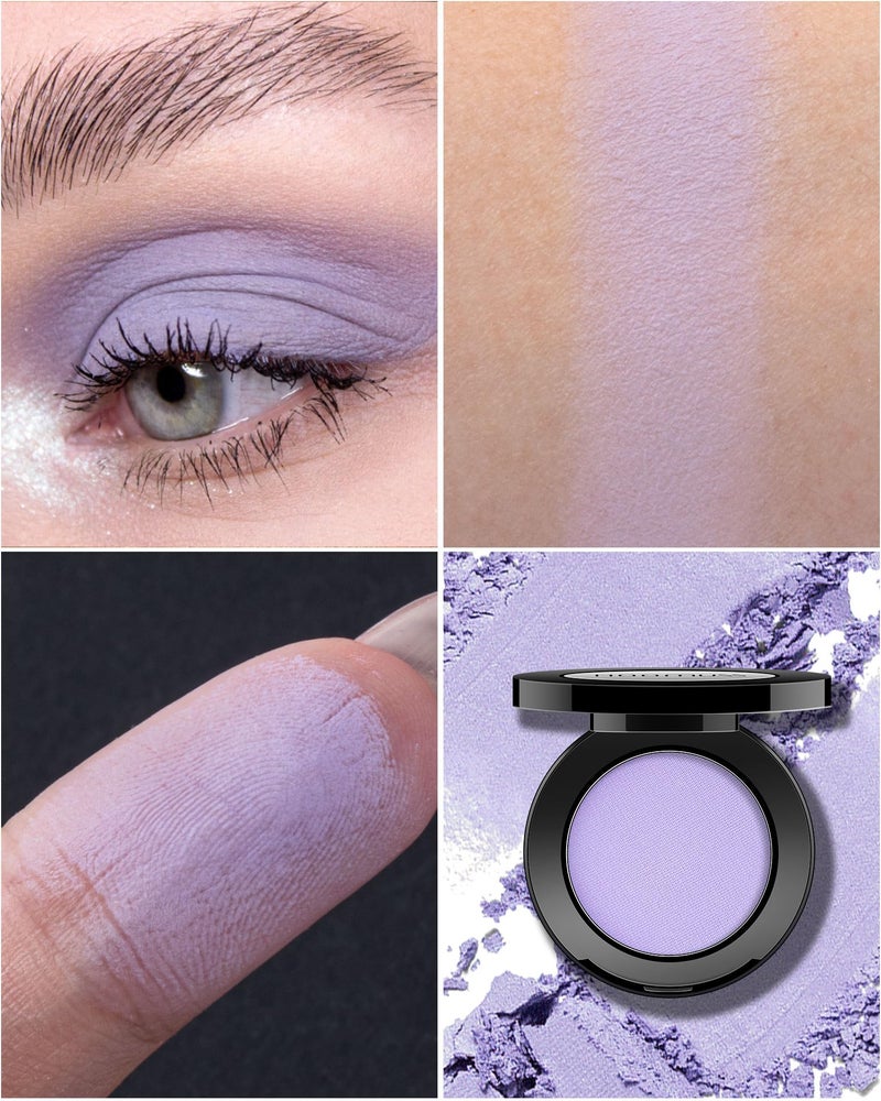 HOOMUSS Single Purple Eyeshadow Matte Handmade Pressed Eyeshadow Powder Palette Long Lasting With No Creasing High Pigmented Intense Color Purple Eye Shadow (Lavender) - Image 3