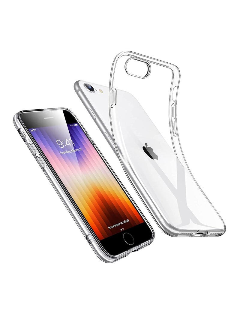 CATANES جراب شفاف شفاف رفيع من مادة TPU الناعمة ومضاد للصدمات ومضاد للأصفر لهاتف iPhone SE 2022 / SE 2020، متوافق مع iPhone SE الجيل الثالث والثاني / iPhone 7 / iPhone 8 (4.7 بوصة) شفاف  - Image 4