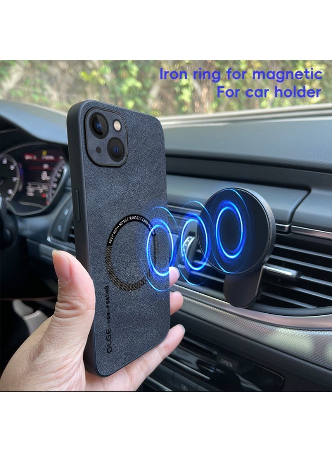 Shockproof protective shell is suitable for iPhone 15 Plus, with built-in magnetic suction ring, Black - Image 5