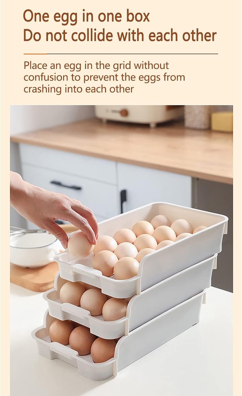 comfrt 2PCS Large Capacity Eggs Holder for Refrigerator - Stackable 15-Grid Eggs Fresh Storage Box for Fridge, Eggs Storage Container Organizer Bin Fridge Organizers and Storage - Image 4