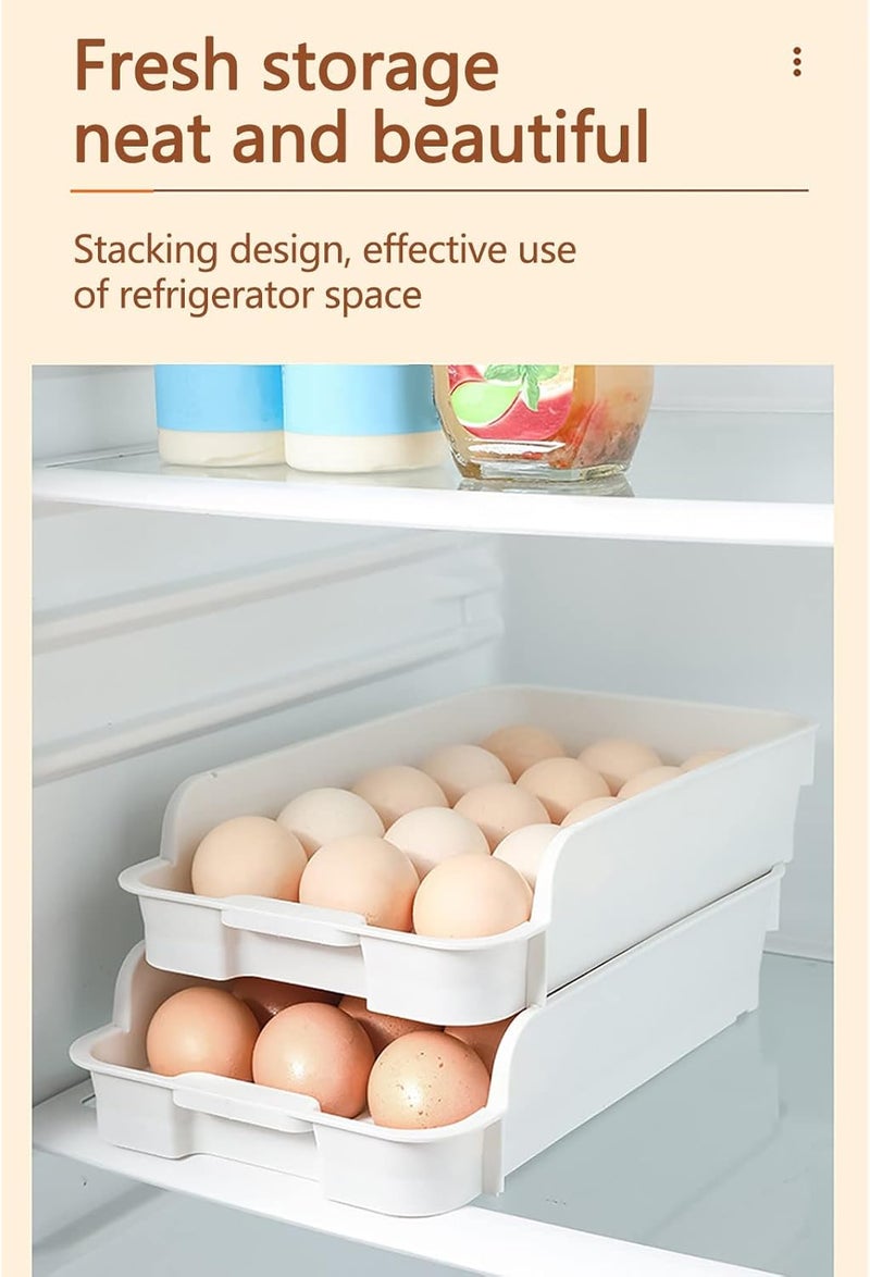 comfrt 2PCS Large Capacity Eggs Holder for Refrigerator - Stackable 15-Grid Eggs Fresh Storage Box for Fridge, Eggs Storage Container Organizer Bin Fridge Organizers and Storage - Image 5