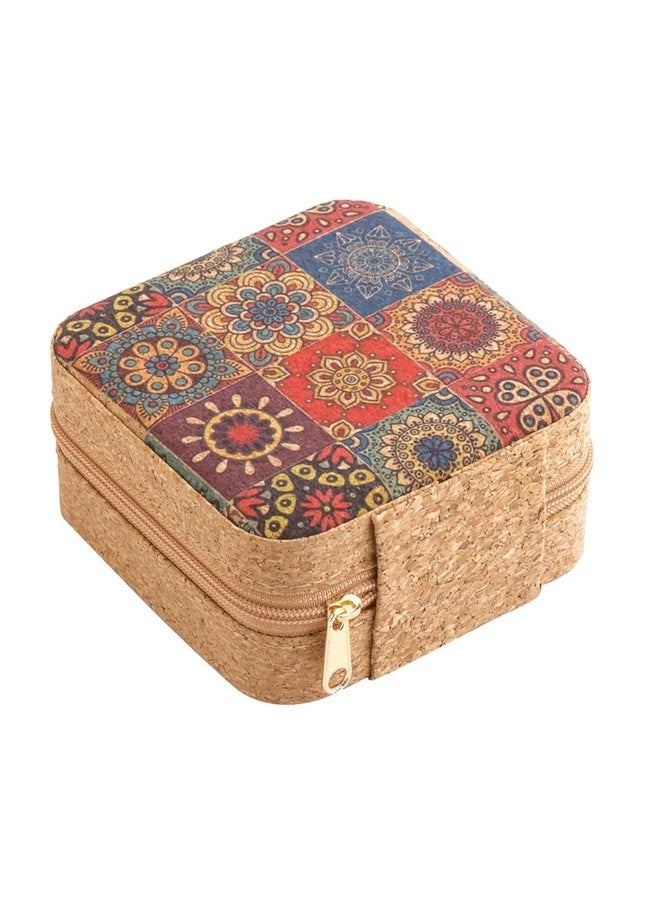 Shivaaro Jewelry Box Organizer for Women – Printed Fabric Jewellery Storage Box with Compartments for Bangles, Earrings, Rings – Portable Travel Jewelry Case – Wedding/Birthday Gift Idea - Image 3