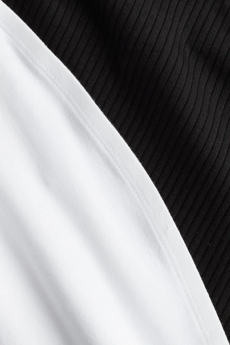 اتش اند ام بلوزات قصيرة بتصميم ضيق- عبوة من قطعتين