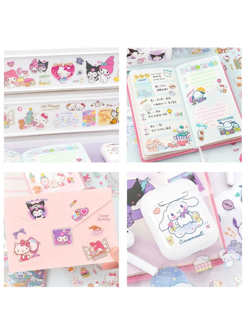 Sanrio Anime Girl Stickers - 100 Sheets Sanrio Stickers Kit, Vinyl Cartoon Aesthetic Decorative Sticker Set, Ideal for Scrapbooking, Journaling, Laptops and Room Decoration - Image 3