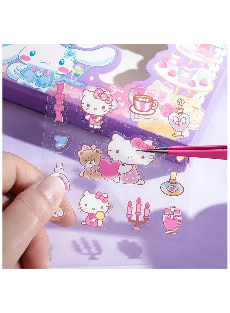Sanrio Anime Girl Stickers - 100 Sheets Sanrio Stickers Kit, Vinyl Cartoon Aesthetic Decorative Sticker Set, Ideal for Scrapbooking, Journaling, Laptops and Room Decoration - Image 4
