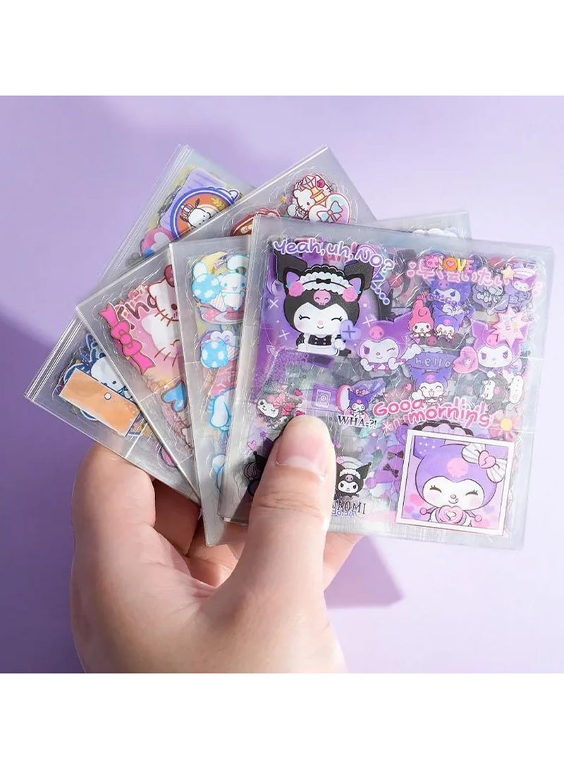 Sanrio Anime Girl Stickers - 100 Sheets Sanrio Stickers Kit, Vinyl Cartoon Aesthetic Decorative Sticker Set, Ideal for Scrapbooking, Journaling, Laptops and Room Decoration - Image 5