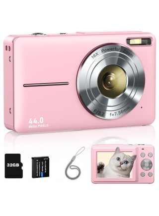 Digital Camera, FHD 1080P Camera, Digital Point and Shoot Camera with 16X Zoom Anti Shake, Compact Small Camera for Kids (Pink) - pzsku/ZAE54BCC736132E8E124CZ/45/1743572927/569edf87-e3d8-4877-b195-03a04b59be09