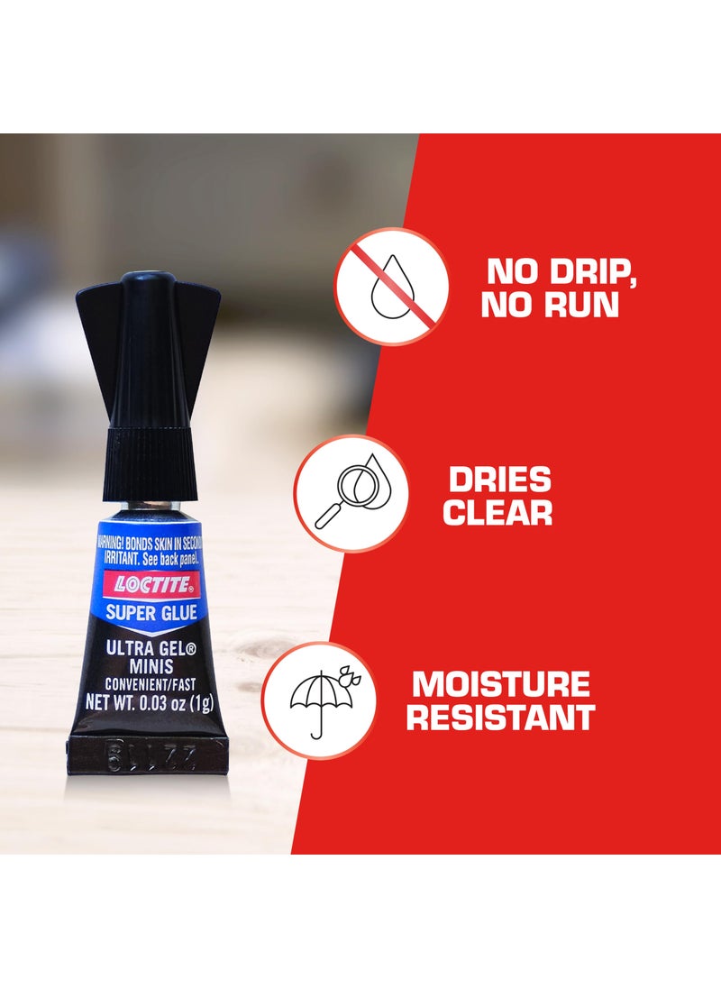 Loctite Loctite Super Glue Ultra Gel Minis, 1 Gram Tubes, 3 Pack - Clear Superglue for Plastic, Wood, Metal, Crafts, & Repair, Instant Glue Adhesive, Quick Dry  - Image 2