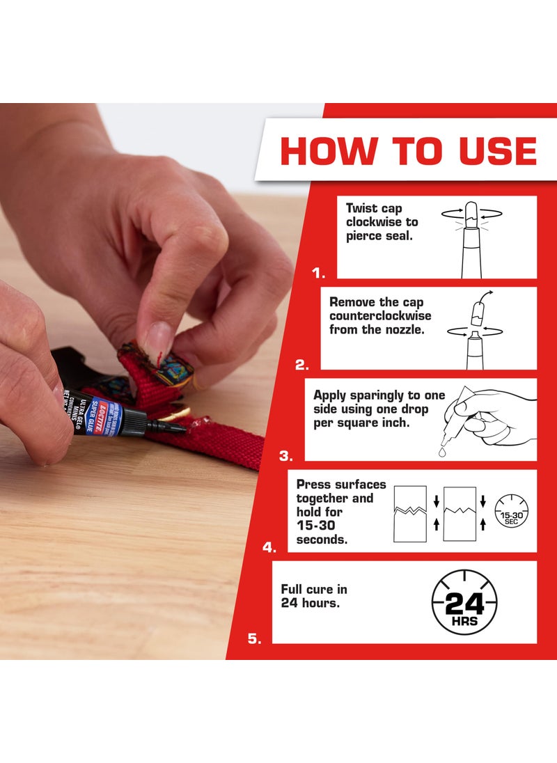 Loctite Loctite Super Glue Ultra Gel Minis, 1 Gram Tubes, 3 Pack - Clear Superglue for Plastic, Wood, Metal, Crafts, & Repair, Instant Glue Adhesive, Quick Dry  - Image 3
