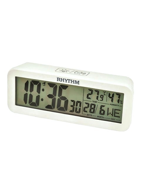 Rectangular Shaped Digital Beep Alarm Clock White and Grey 2 x 5.5 Inch