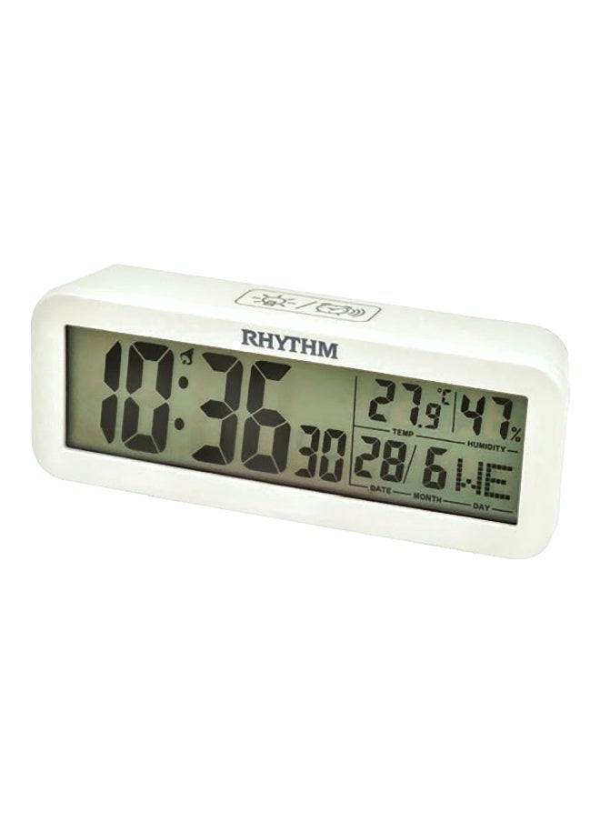 Rectangular Shaped Digital Beep Alarm Clock White and Grey 2 x 5.5 Inch