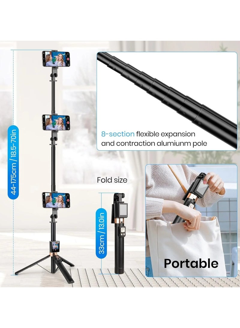 CL-07 New Selfie Stick With Fill Light Extendable Selfie Stick Tripod for Phone with Display Screen and Remote Control - Image 5