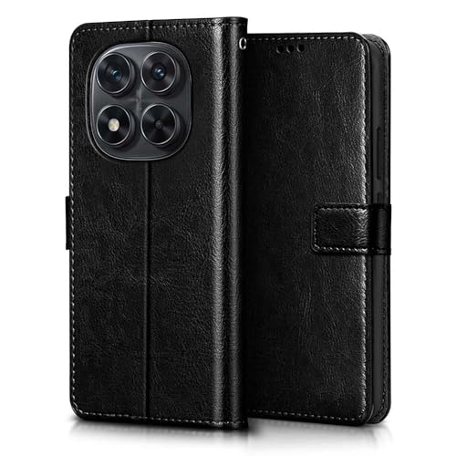 WOW IMAGINE Shock Proof Flip Cover Back Case Cover for Redmi Note 14 Pro 5G | Poco X7 5G (Flexible | Leather Finish | Card Pockets Wallet & Stand | Black) - Image 3