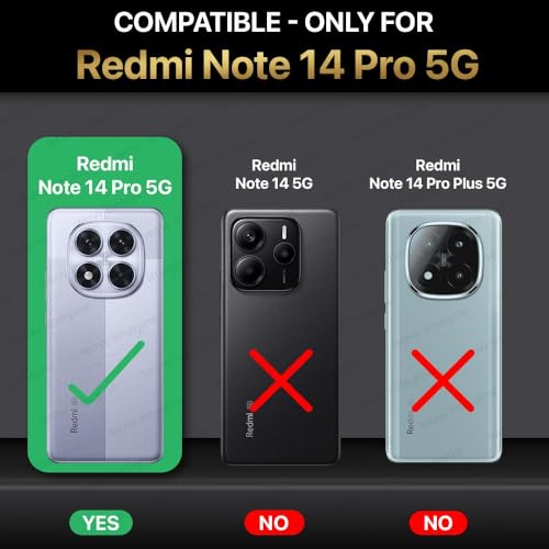 WOW IMAGINE Shock Proof Flip Cover Back Case Cover for Redmi Note 14 Pro 5G | Poco X7 5G (Flexible | Leather Finish | Card Pockets Wallet & Stand | Black) - Image 2