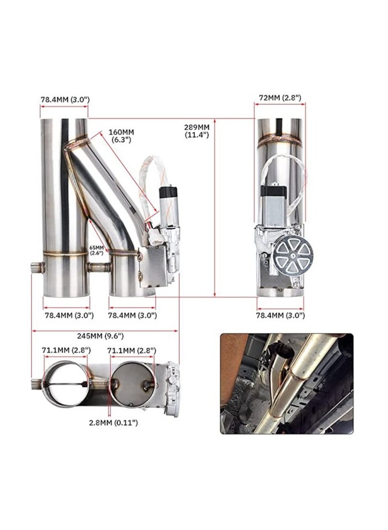 Royal PQY Universal 3 Inch Stainless Steel Exhaust Pipe Kit - Image 2