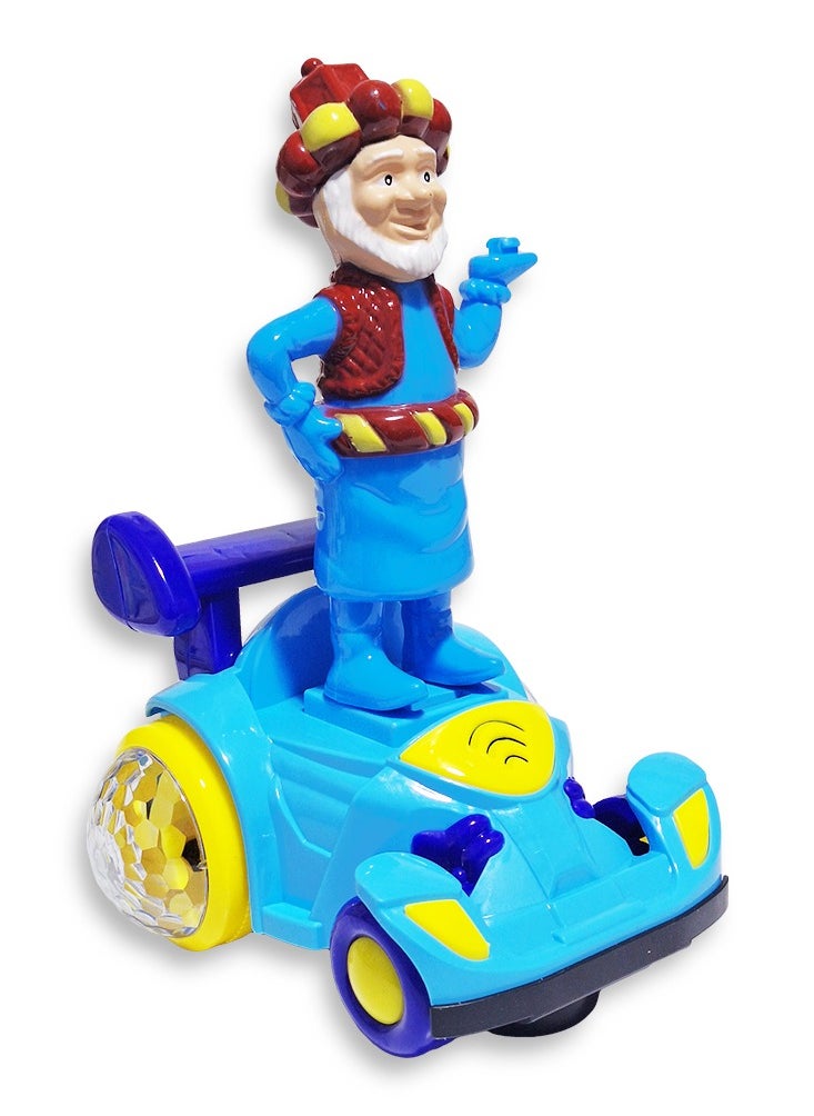 Generic Ramadan Lantern, Great Musical Action Toy for Kids, Dancing Ramadan Lantern with Cartoon Characters on Luminous Moving Car Cute Ramadan Lanterns, New Ramadan Lantern Toy for Kids, Model NO.02-11, Skinny Man, Blue  - Image 2