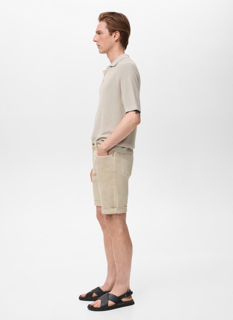 Mango Man Slim-Fit Denim Bermuda Shorts  - Image 3