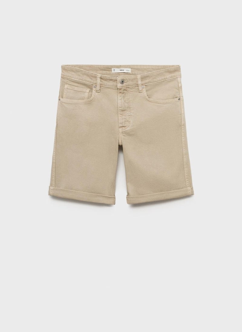 Mango Man Slim-Fit Denim Bermuda Shorts  - Image 5