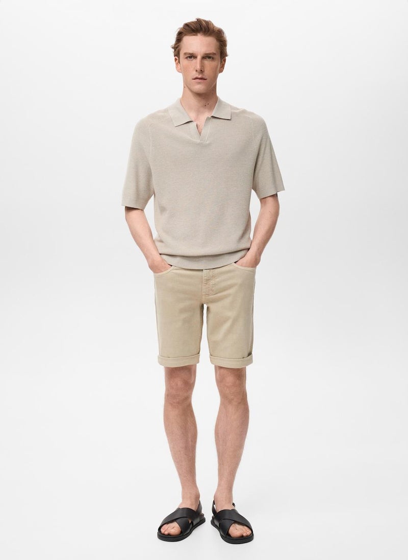 Mango Man Slim-Fit Denim Bermuda Shorts  - Image 4