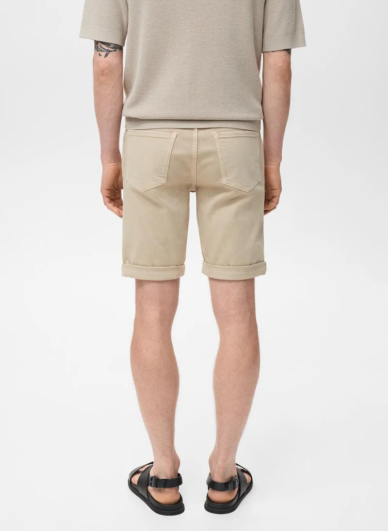 Mango Man Slim-Fit Denim Bermuda Shorts