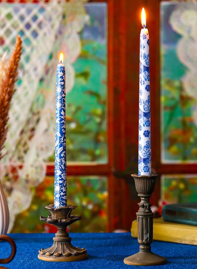 Conelist 12 Pack Chinoiserie Taper Candles Blue and White Taper Candle 10inch Blue Willow Decorative Taper Candles Bulk for Coworkers Home Decoration Wedding Women - Image 4
