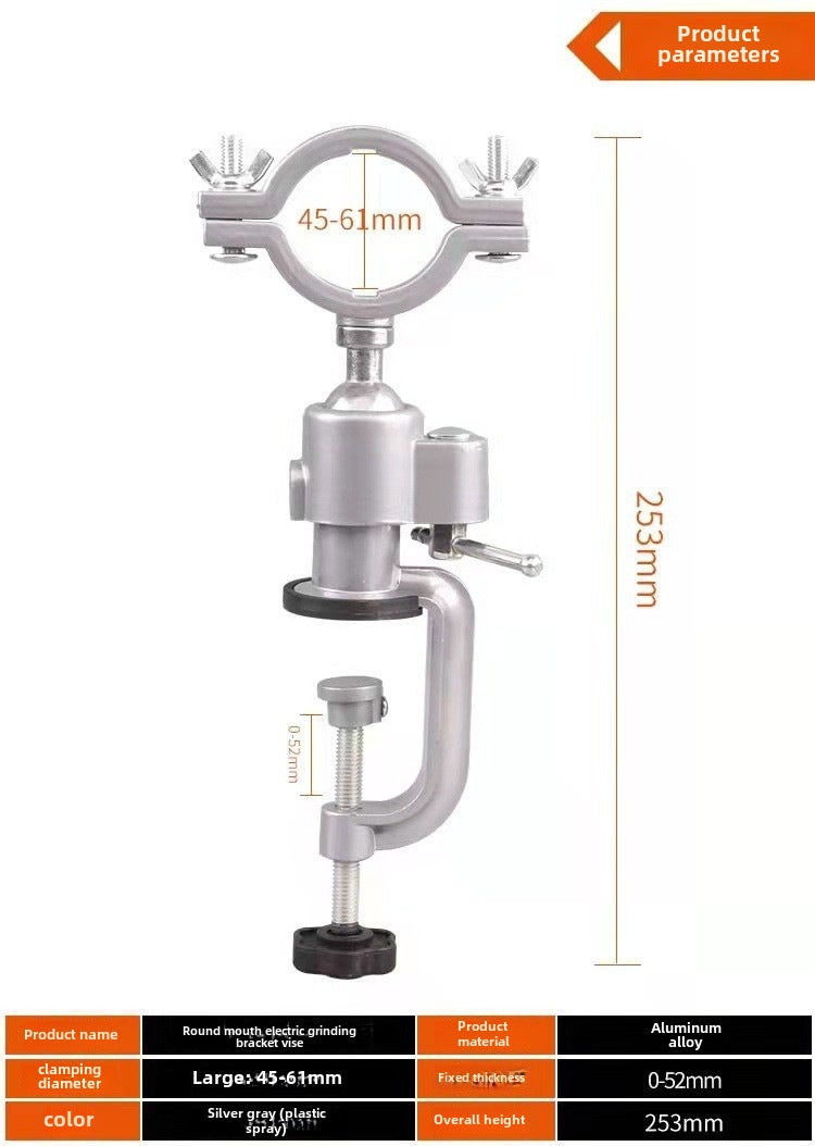 Multifunctional Aluminum Alloy Rotating Vise Electric Drill Bench Vise Mini Hand Drill Electric Grinder Angle Grinder Universal Bracket(Angle grinder bracket) - Image 1