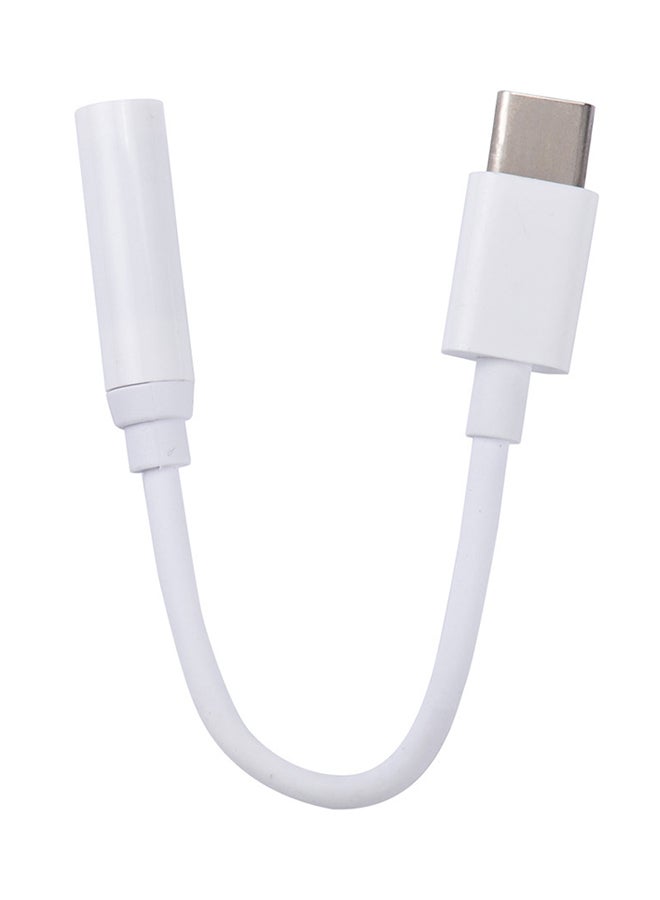 Voberry Type-C To 3.5mm Female Audio Adapter Cable White - Image 1