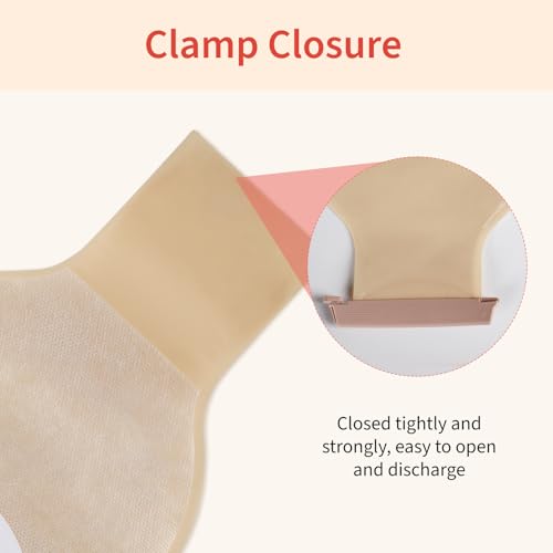 DERAYMI 30 PCS Colostomy Bags, Ostomy Supplies with 6 Clamp Closure, 15mm-65mm Cut to Fit Ostomy Bag for Ileostomy Stoma Care, Single-Layer Non-Woven Drainable Pouches - Image 5