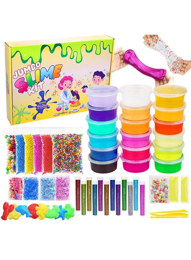 GIOIO Non-Sticky Soft Scented Slime Kit for Kids - Create Cloud, Foam, Animal Slime with Charms - Perfect Stress Relief Party Favors & Gift Ideas | Educational Toys | DIY Slime Supplies - Image 1