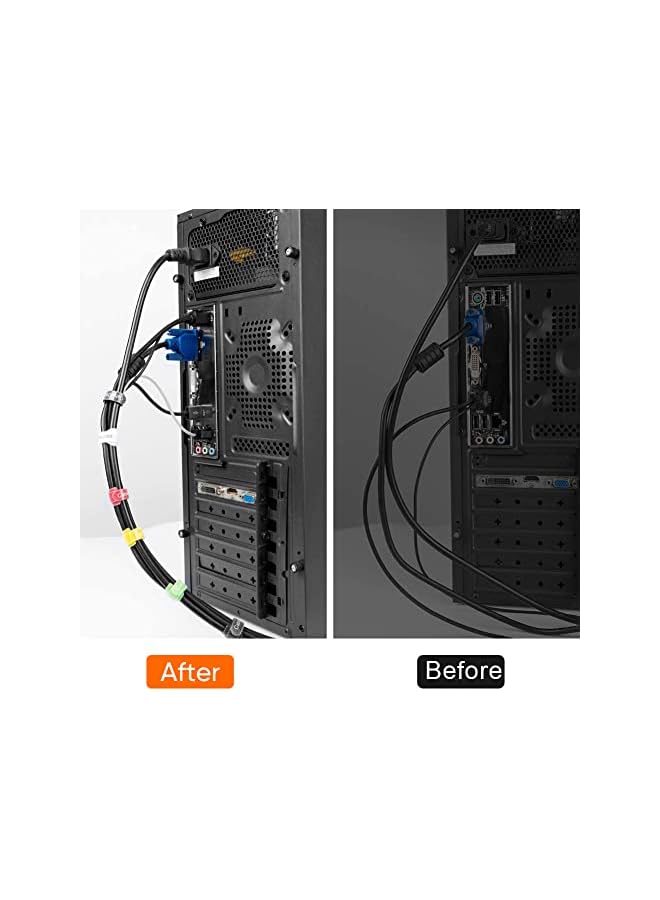 CableCreation ربطات عنق 6 بوصة، 50 قطعة من CableCreation، منظم ربطات قابل لإعادة الاستخدام، لفافات أسلاك/ربطات، إدارة كابلات قابلة للتعديل من النايلون، 6 × 0.35 بوصة/أسود - Image 3
