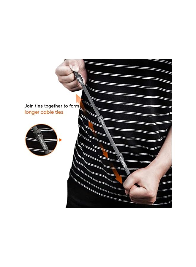 CableCreation ربطات عنق 6 بوصة، 50 قطعة من CableCreation، منظم ربطات قابل لإعادة الاستخدام، لفافات أسلاك/ربطات، إدارة كابلات قابلة للتعديل من النايلون، 6 × 0.35 بوصة/أسود - Image 5